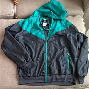 Teal and Black Windbreaker Jacket